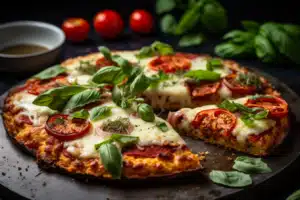Cauliflower Crust Pizza with Keto Toppings
