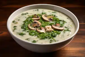 Creamy Mushroom and Spinach Breakfast Soup