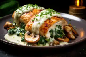 Creamy Mushroom and Spinach Stuffed Chicken