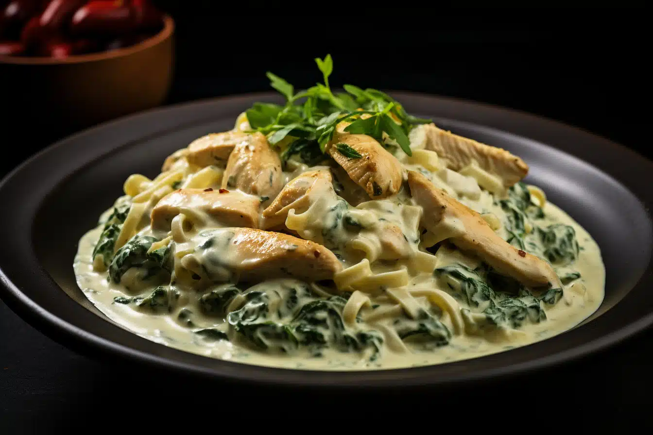 Keto Chicken and Spinach Alfredo