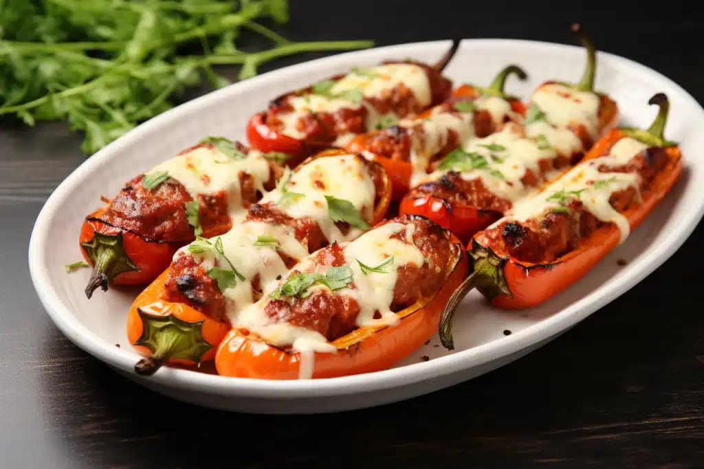 Keto Bacon and Cream Cheese Stuffed Mini Peppers