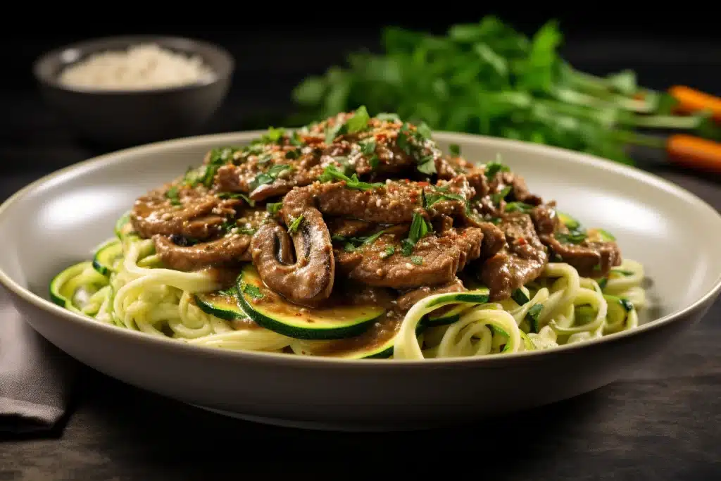 Keto Beef Stroganoff with Zoodles