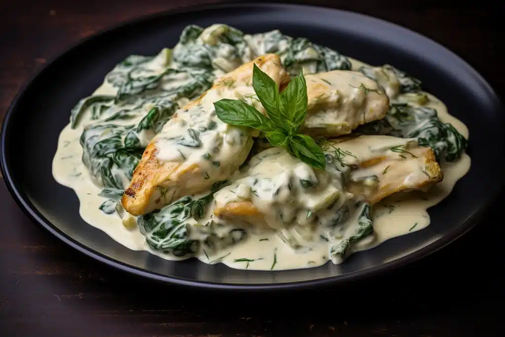 Keto Creamy Spinach and Artichoke Chicken