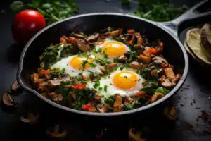 Keto Mushroom and Spinach Breakfast Skillet