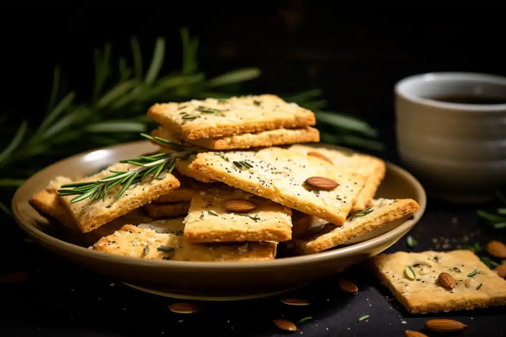 Keto Parmesan and Almond Flour Crackers