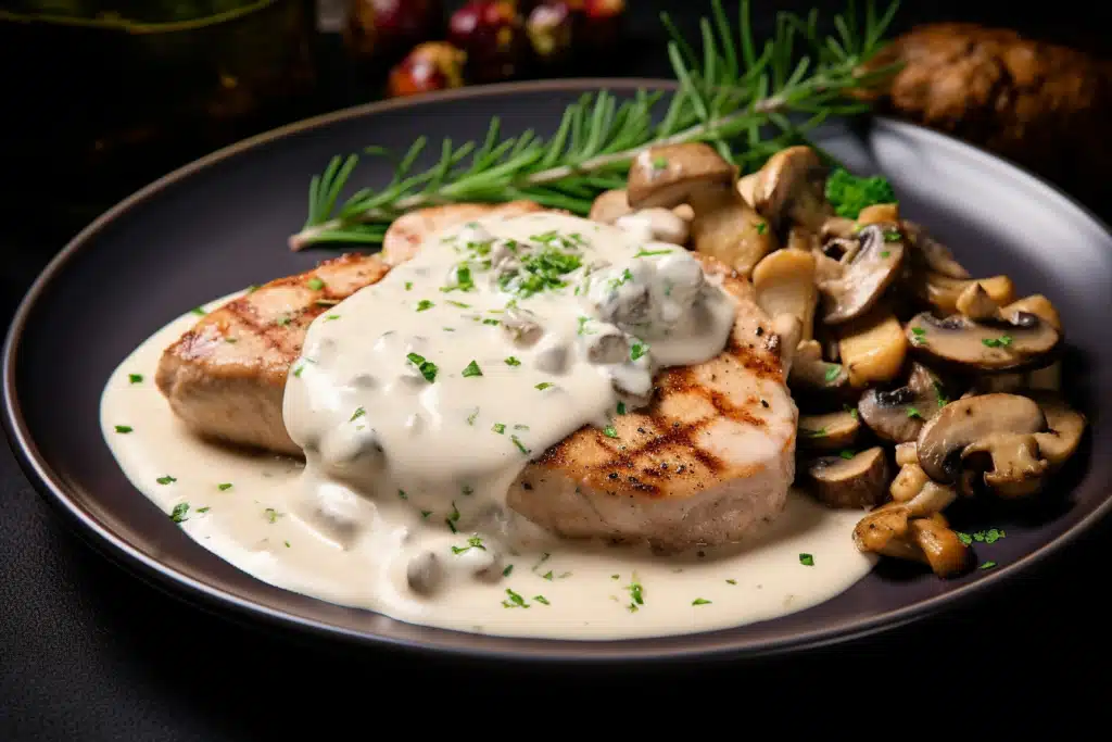 Keto Pork Chops with Creamy Mushroom Sauce