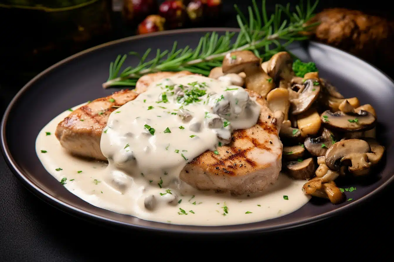 Keto Pork Chops with Creamy Mushroom Sauce