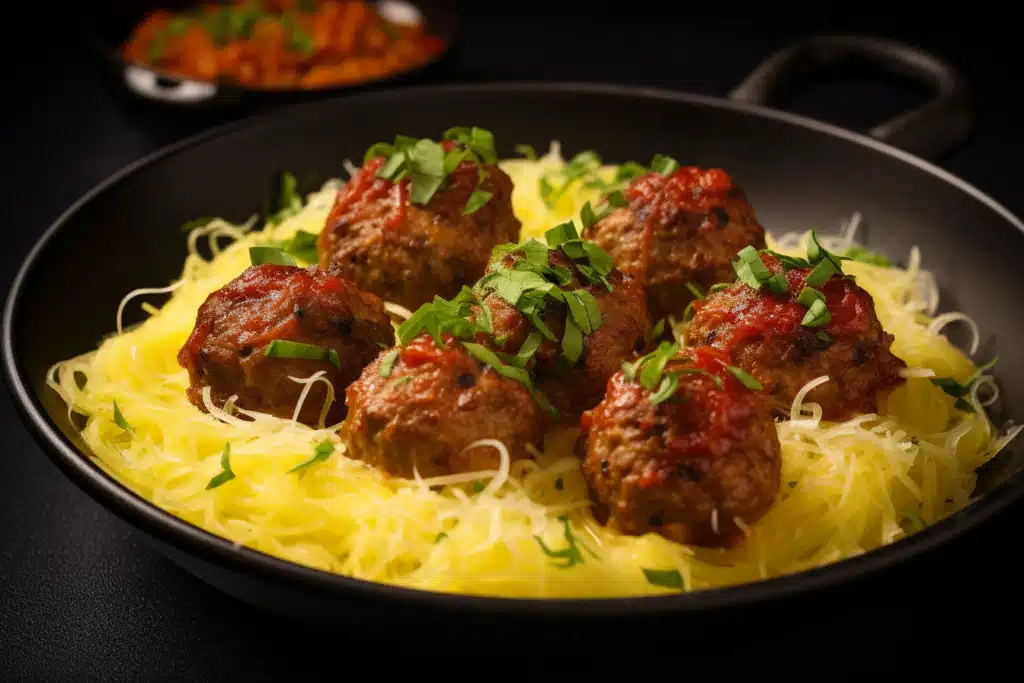 Keto Spaghetti Squash with Meatballs