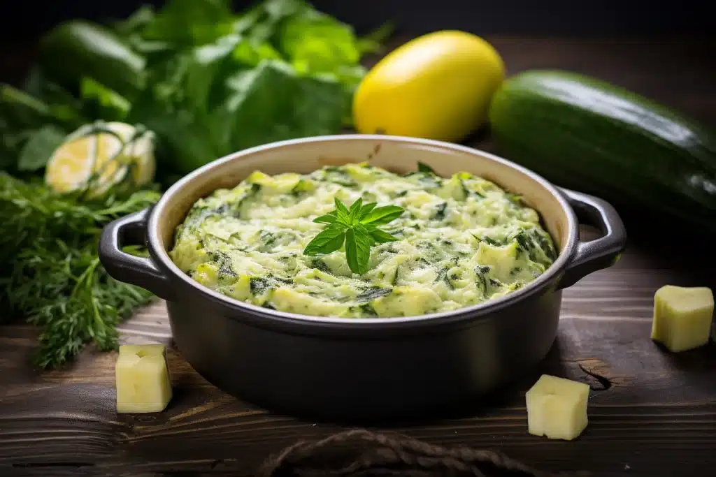 Keto Spinach and Artichoke Dip with Zucchini
