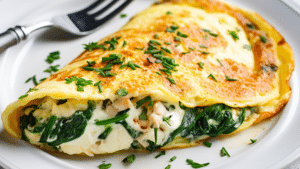 Low-Carb Spinach and Feta Omelette