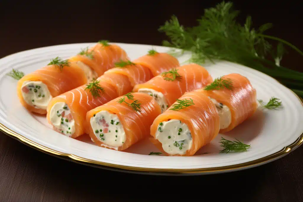 Smoked Salmon and Cream Cheese Roll-Ups