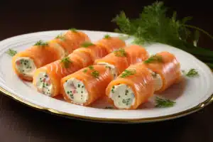 Smoked Salmon and Cream Cheese Roll-Ups