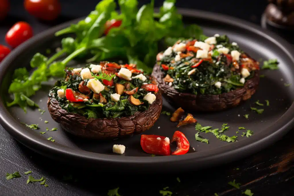 Spinach and Feta Stuffed Portobello Mushrooms