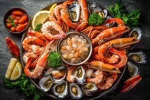 seafood on a paltter: keto friendly protein