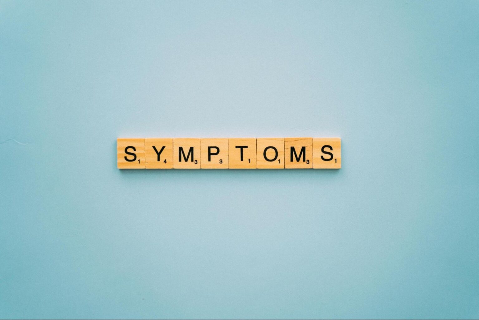 an image that has a word symptoms in it