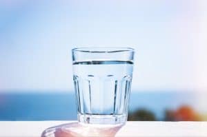 a glass of water