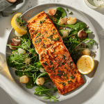 Garlic Herb Butter Roasted Salmon perfect for the Easter Sunday dinner