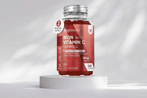 Iron Gummies with Vitamin C by Weightworld on a small platform for the best keto supplements