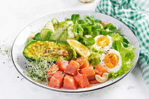 a photo of a keto lunch salad
