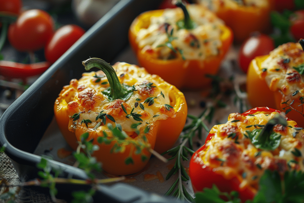 Cheese and Herb Stuffed Mini Bell Peppers : one of the must try keto recipes for Mother's Day