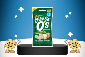 Crunchy Puffed Cheese Snacks Cheese & Onion Multipack by CheeseO's on a platform for best keto snacks