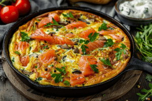 Keto Smoked Salmon Frittata: one of the keto recipes for mother's day