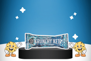Krunchy Keto Bar Coconut Low Carb & High Protein Bar by GOOD GOOD on a platform for best keto snacks