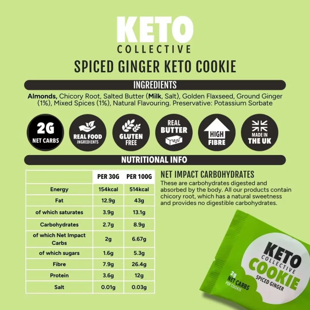 Keto Collective Keto Cookies I 1.5g Net Carbs I 30g x 12 I Keto Snacks I Low Sugar I Made with Real Butter I High Fibre I Low Carb Snacks, Gluten Free Cookies (Mixed) — image 5